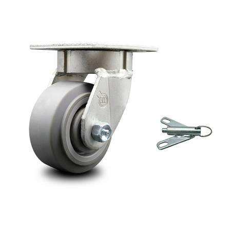 SERVICE CASTER 4 Inch Kingpinless Thermoplastic Rubber Wheel Swivel Caster with Swivel Lock SCC SCC-KP30S420-TPRRF-BSL